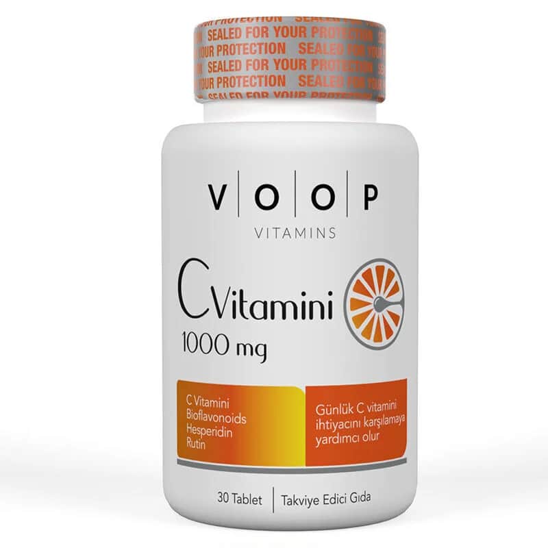 Voop Vitamin C Tabletten - Immunsystem Unterstützung &amp; Hautgesundheit, 30 Stück
