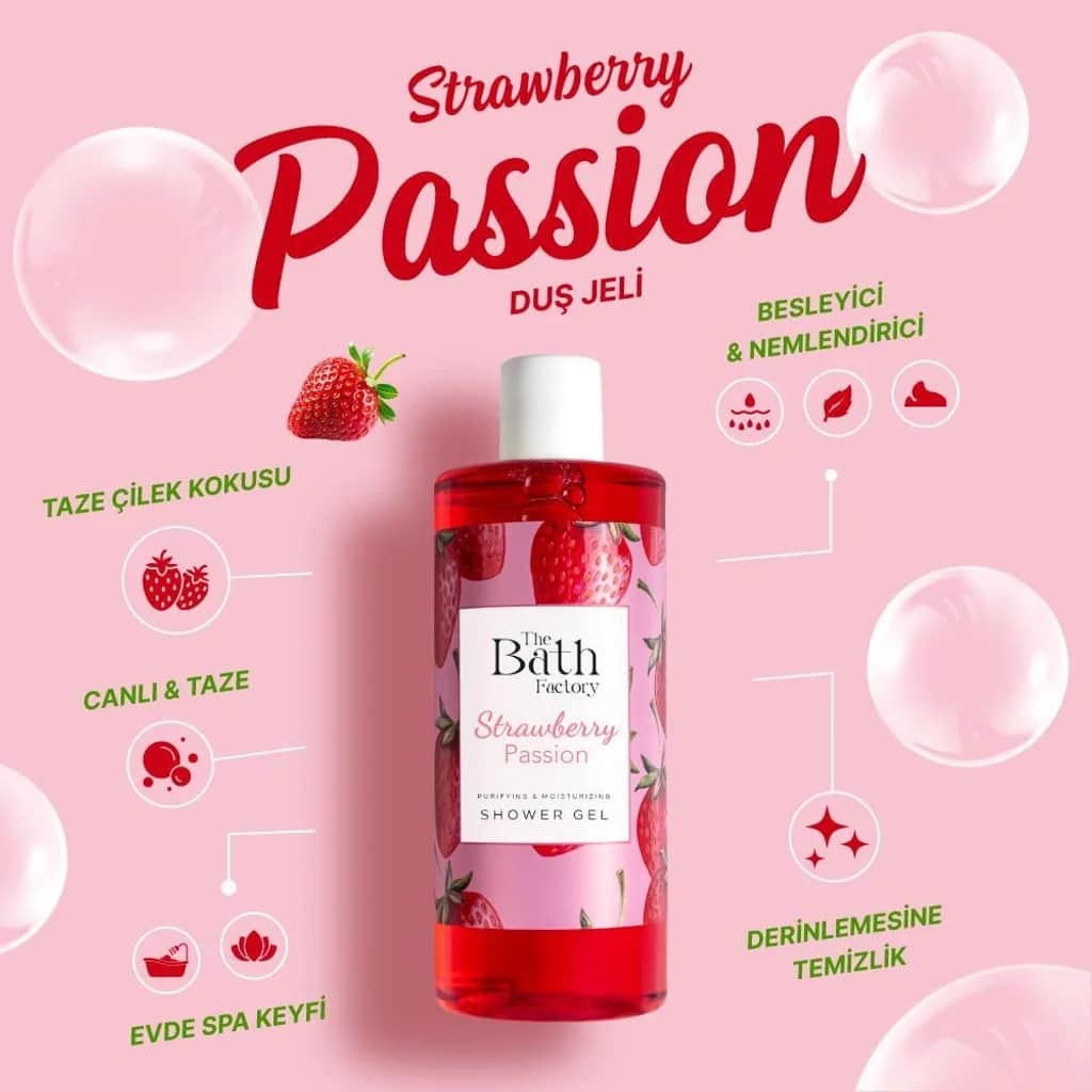 The Bath Factory 400ml Erdbeer-Duschgel - Erfrischende Reinigung
