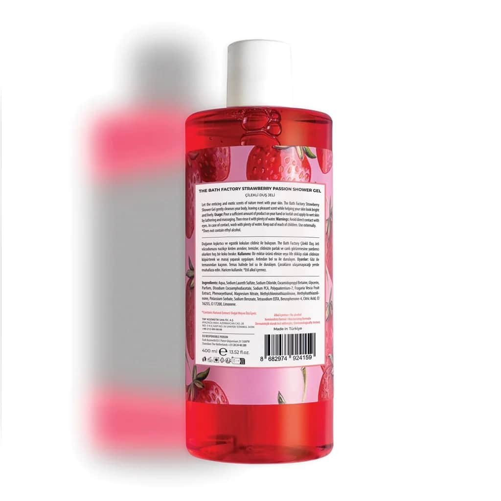 The Bath Factory 400ml Erdbeer-Duschgel - Erfrischende Reinigung