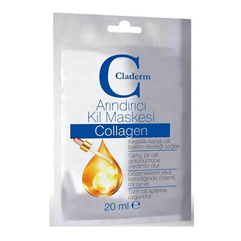 Claderm Reinigende Tonmaske mit Kollagen für jugendliche Haut