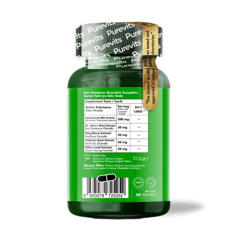 Purevits Johanniskraut 500 mg Vegane Kapseln - 60 Stück