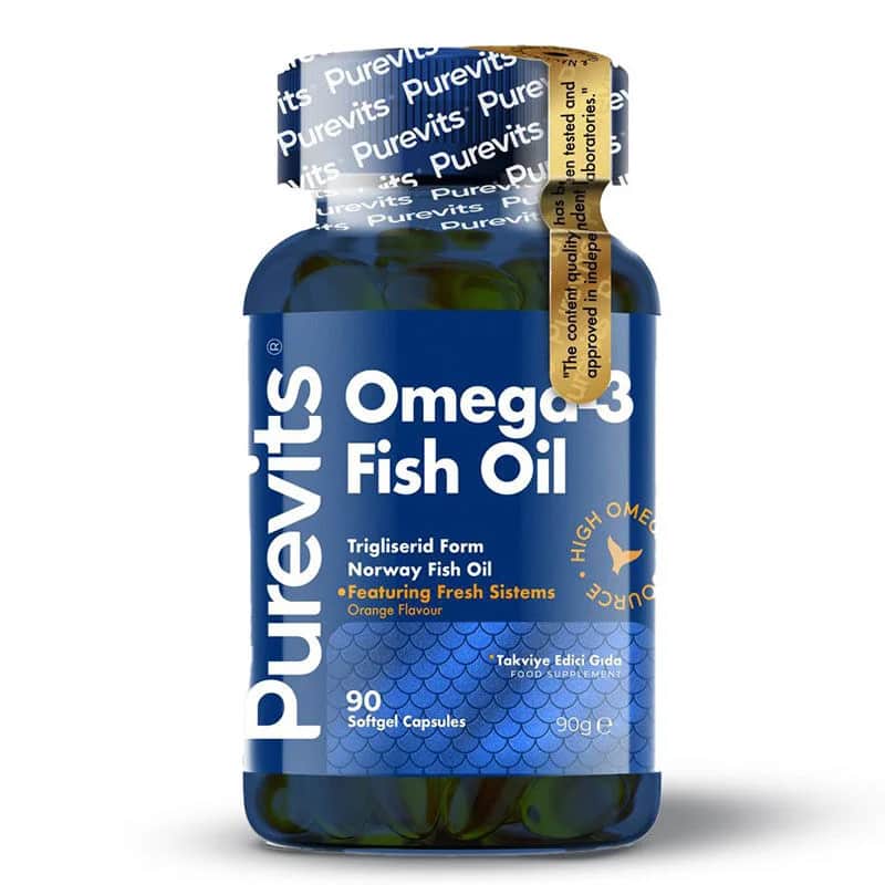 Purevits Omega-3 Fischöl Ergänzung - 90 Kapseln