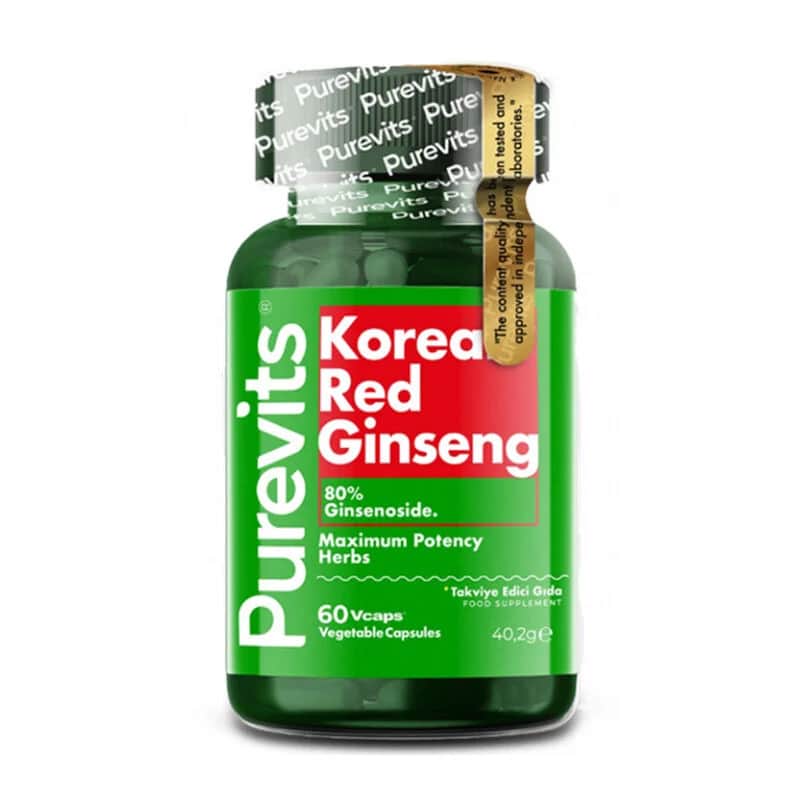 Purevits Roter Ginseng 500mg - 60 Vegane Kapseln