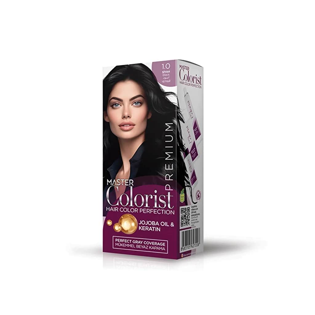 Master Colorist Premium Creme-Haarfarbe - 1.0 Schwarz, Nährend