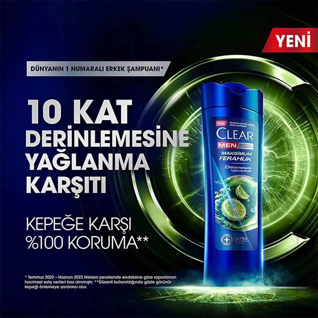 Clear Men Shampoo für fettige Kopfhaut mit Zitrone - Anti-Schuppen 350ml