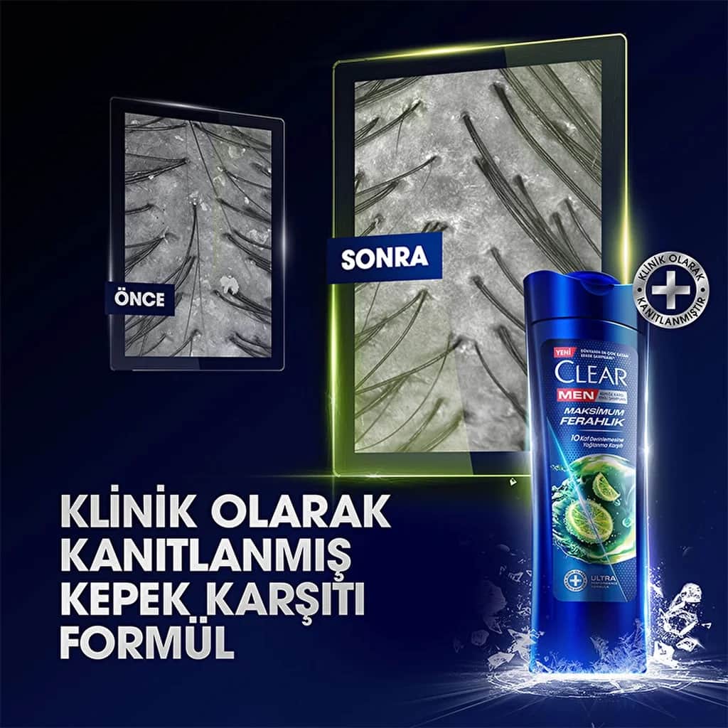Clear Men Shampoo für fettige Kopfhaut mit Zitrone - Anti-Schuppen 350ml