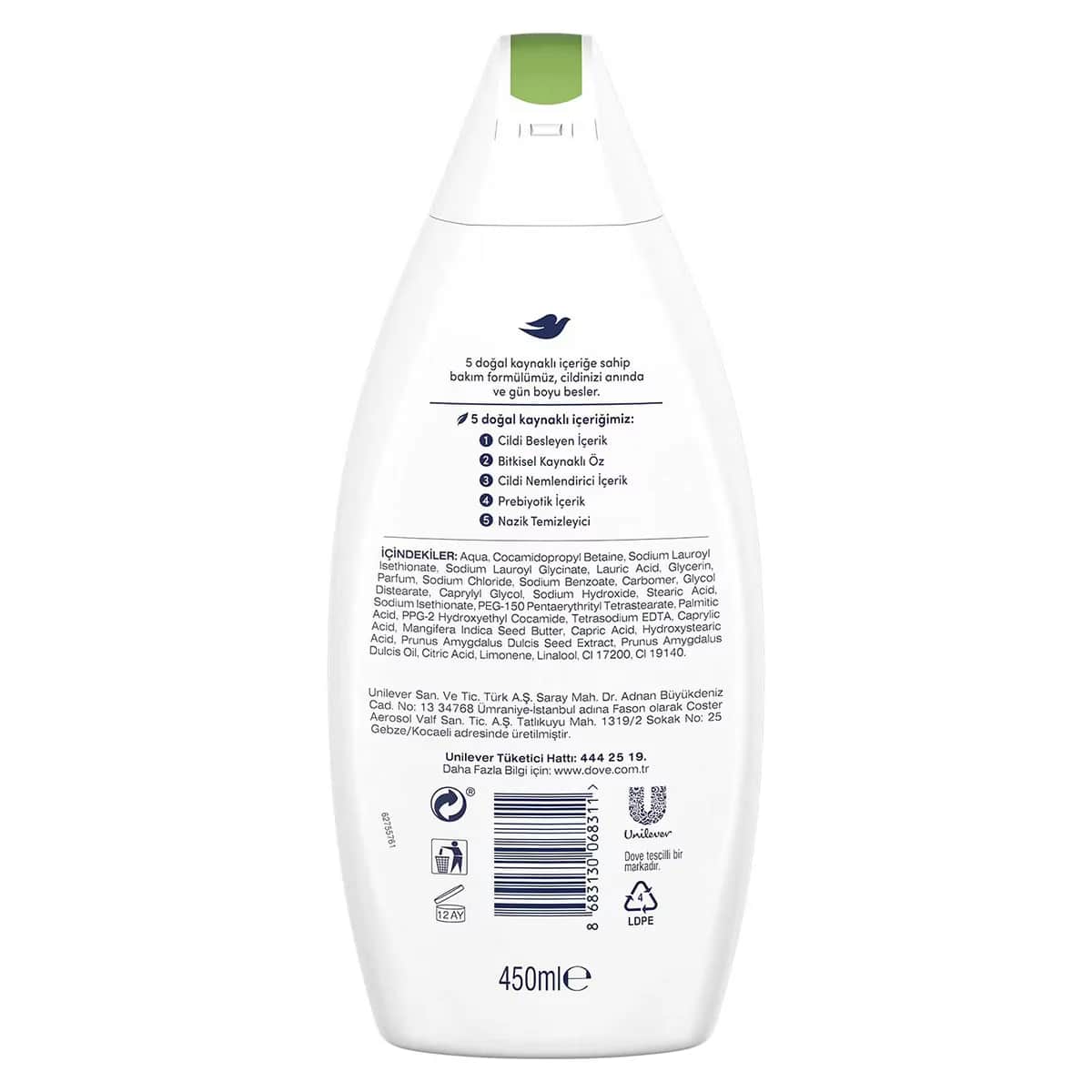 Dove Mangoöl &amp; Mandel-Extrakt Feuchtigkeitsspendendes Duschgel 450ml
