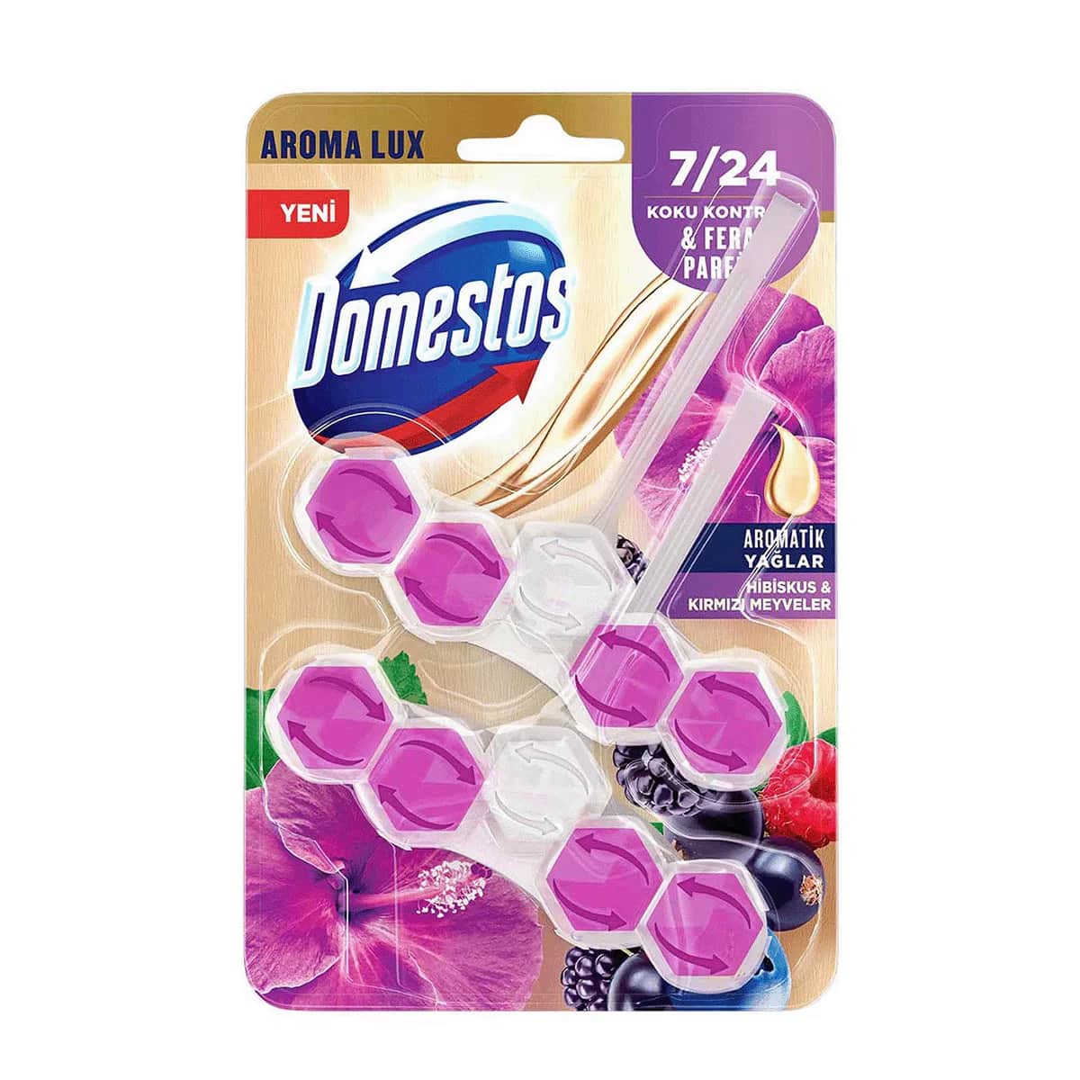 Domestos Aroma Lux Toilettenblock Hibiskus &amp; Rote Früchte 100g