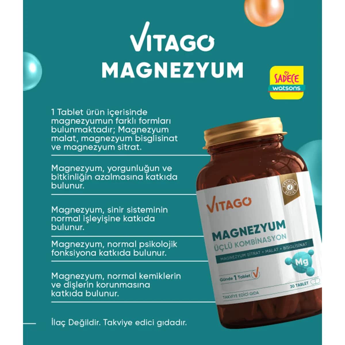 Vitago Magnesium Triple Effect Tabletten 30 Stück