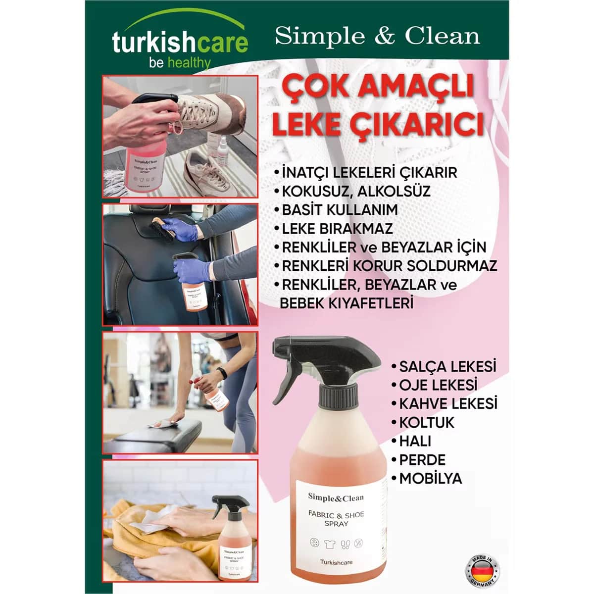 Türkische Pflege 500ml Allzweck Fleckenentferner Spray