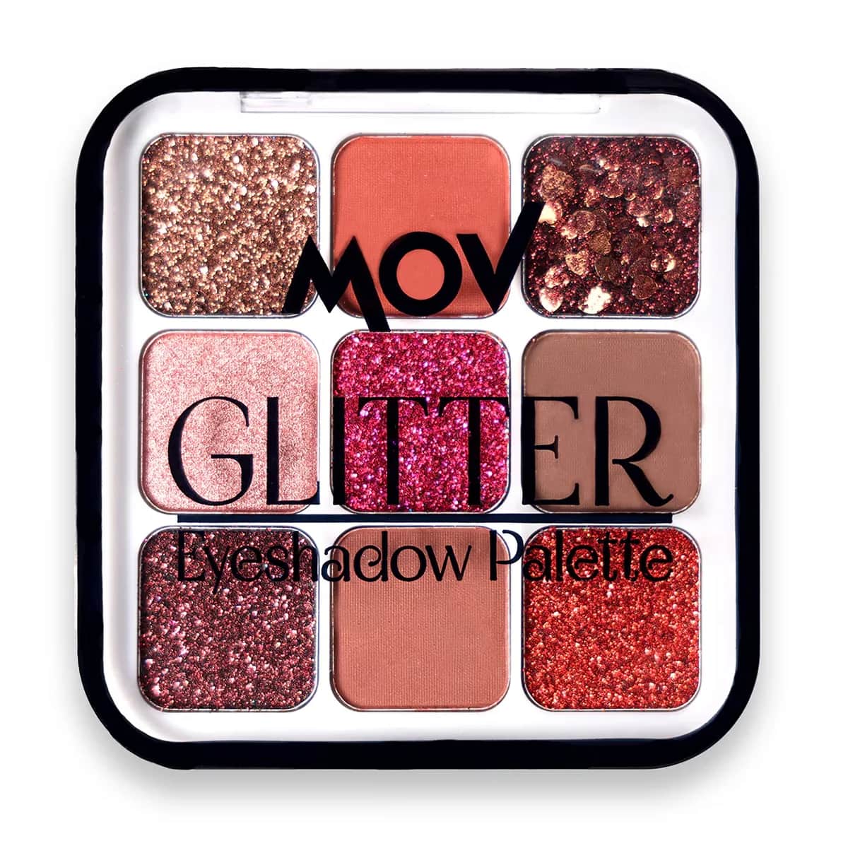 MOV 9 Glitzer Lidschatten Palette Nr. 04 - Lebendige Festival Farben