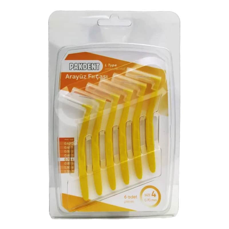 Pakdent L-Typ Interdentalbürste, Gelb, 0,70 mm