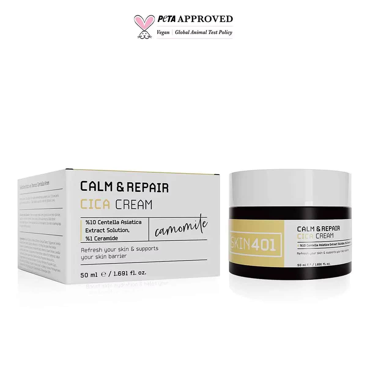 Skin401 Cica Creme 50ml - Beruhigende &amp; Reparierende Feuchtigkeitscreme