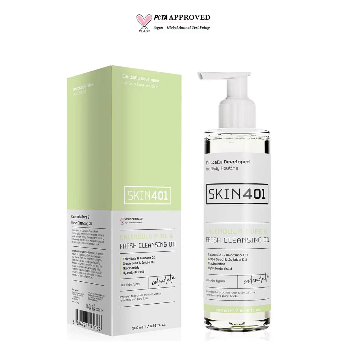 Skin401 Calendula Reinigungsöl - Pur &amp; Frisch 200 ml