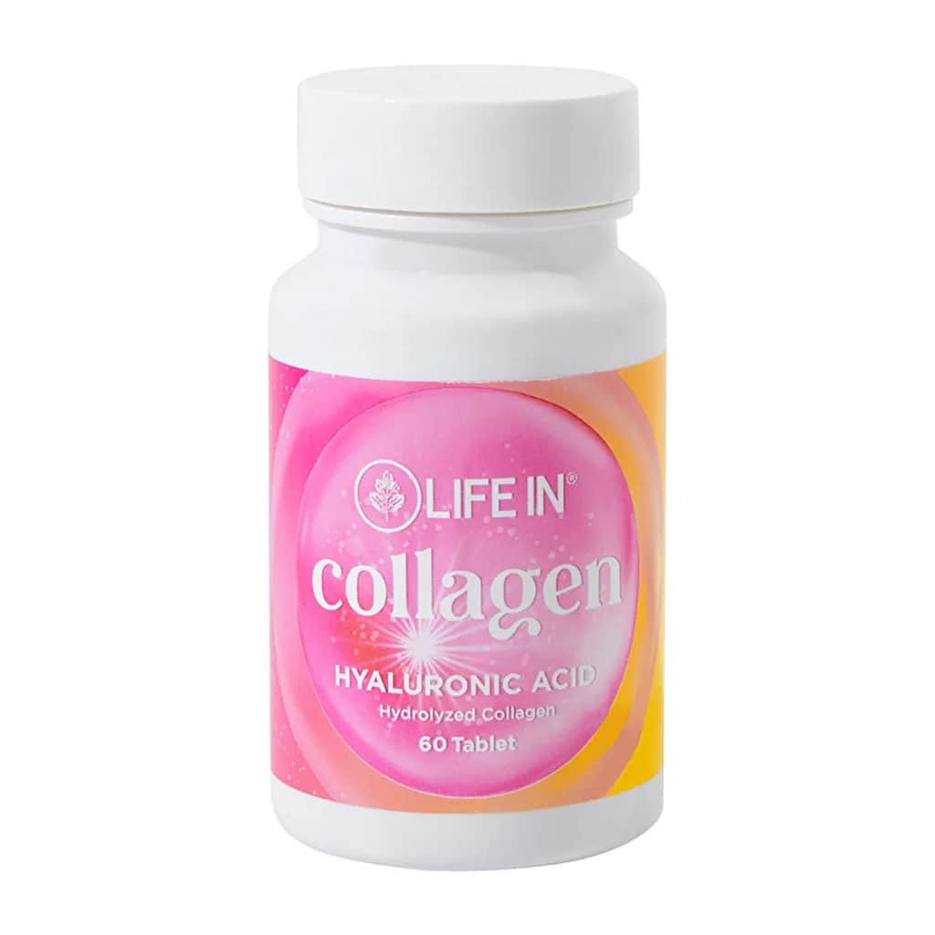 Life In Kollagen Tabletten mit Vitamin C &amp; Hyaluronsäure - 60 Stück