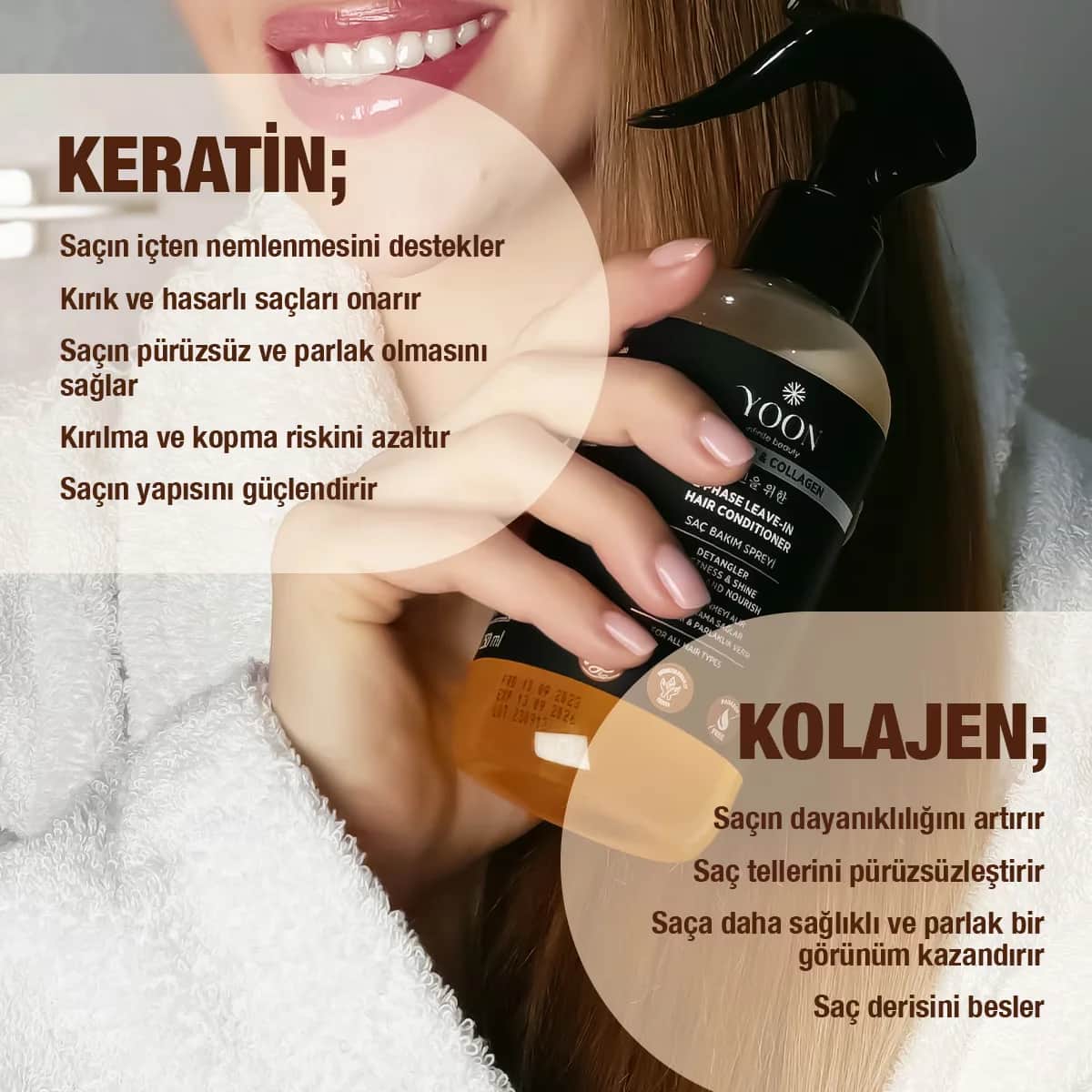 YOON Veganes Haarspray mit Kollagen &amp; Keratin, 250ml