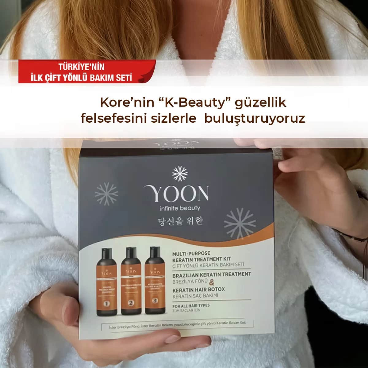 YOON Brasilianisches Glätten &amp; Keratin Botox Pflege Set (3x100ml