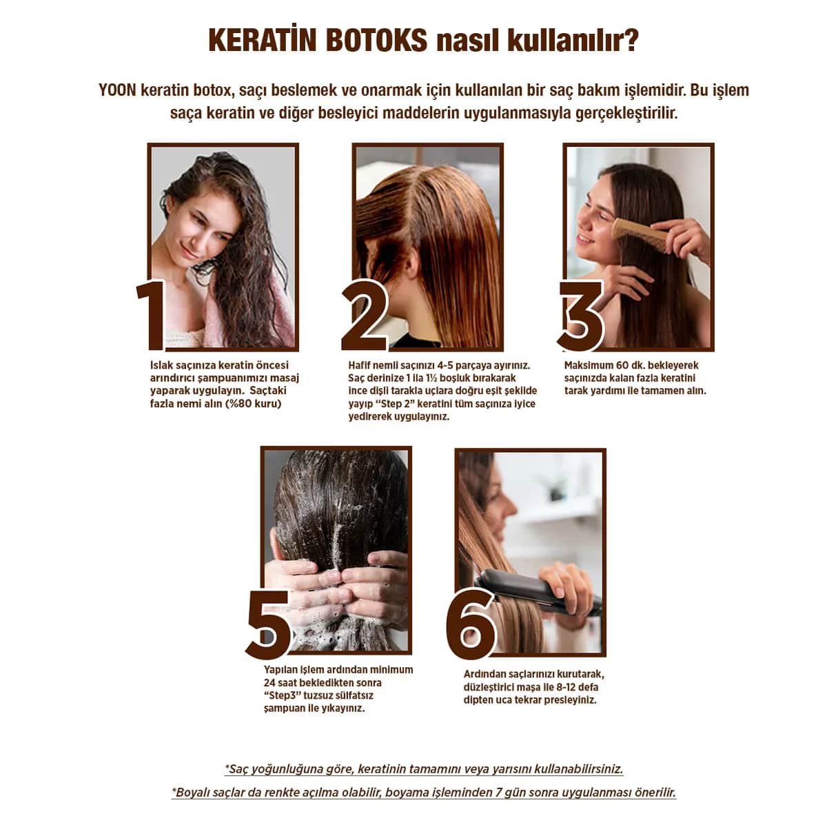YOON Brasilianisches Glätten &amp; Keratin Botox Pflege Set (3x100ml