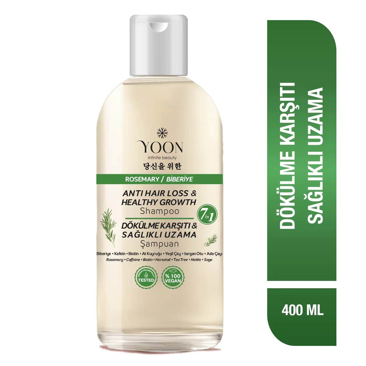 Yoon Rosmarin Shampoo für schnelles Haarwachstum und Haarausfallprävention 400ml