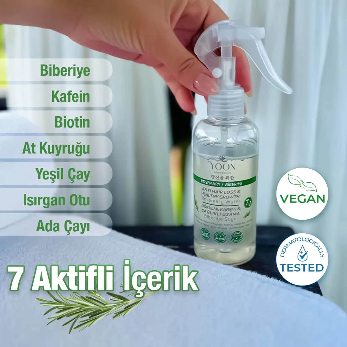 Yoon Rosmarin Anti-Haarausfall Wasser für schnelles Wachstum 200ml