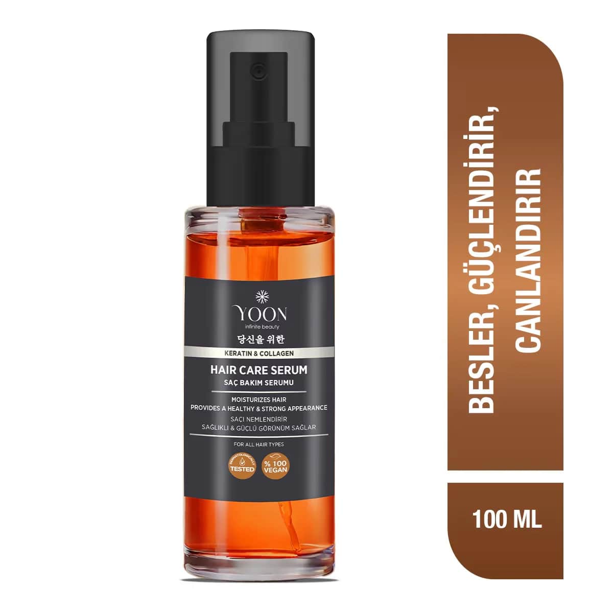 Yoon Anti-Frizz Nährendes Haarserum mit Keratin &amp; Kollagen 100ml