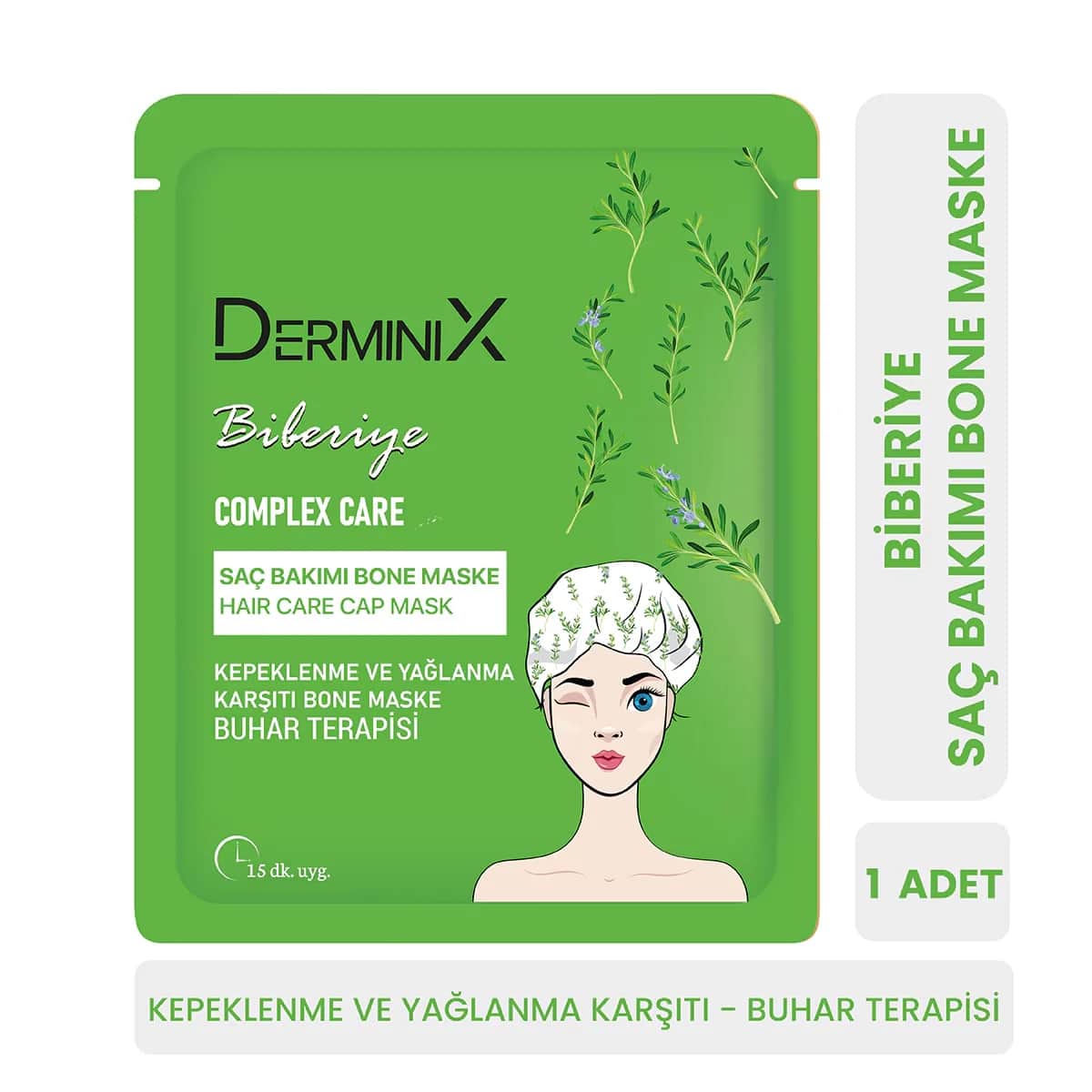Derminix Rosmarin Anti-Schuppen Haarkur Haube Maske 50ml