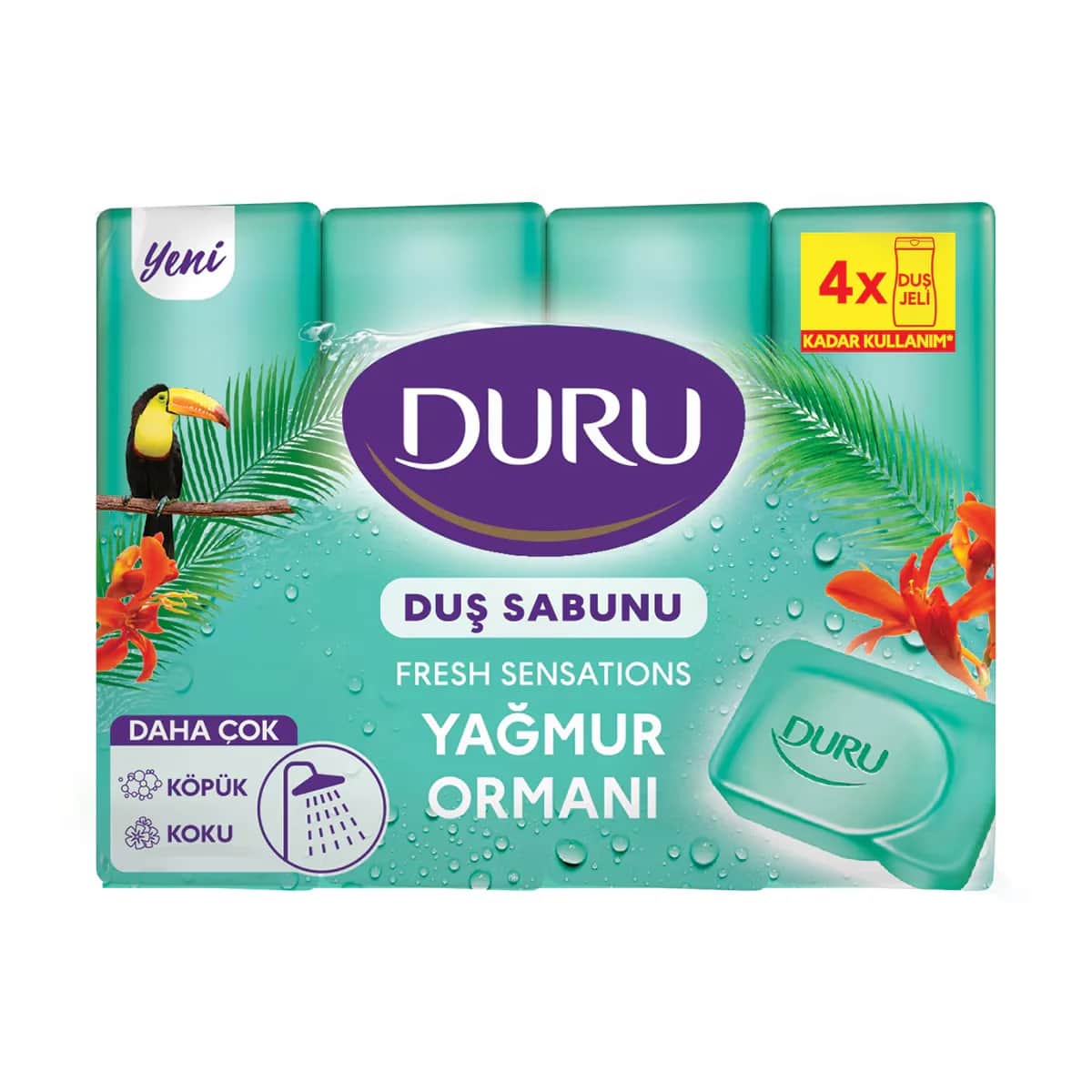 Duru Fresh Sensations Festseife - Regenfrische, 4x150g