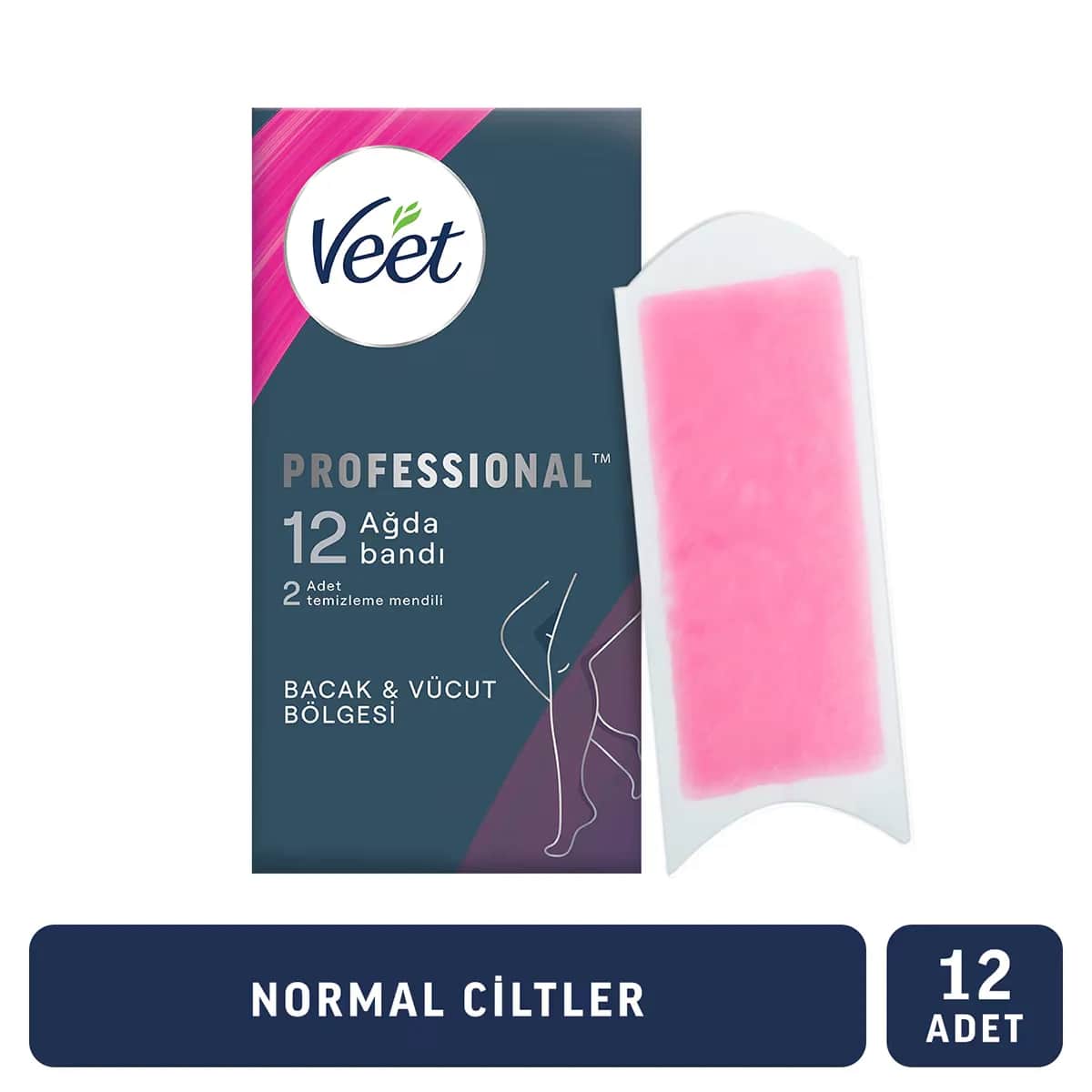 Veet Professionelle Wachsstreifen für normale Haut, 12 Stück