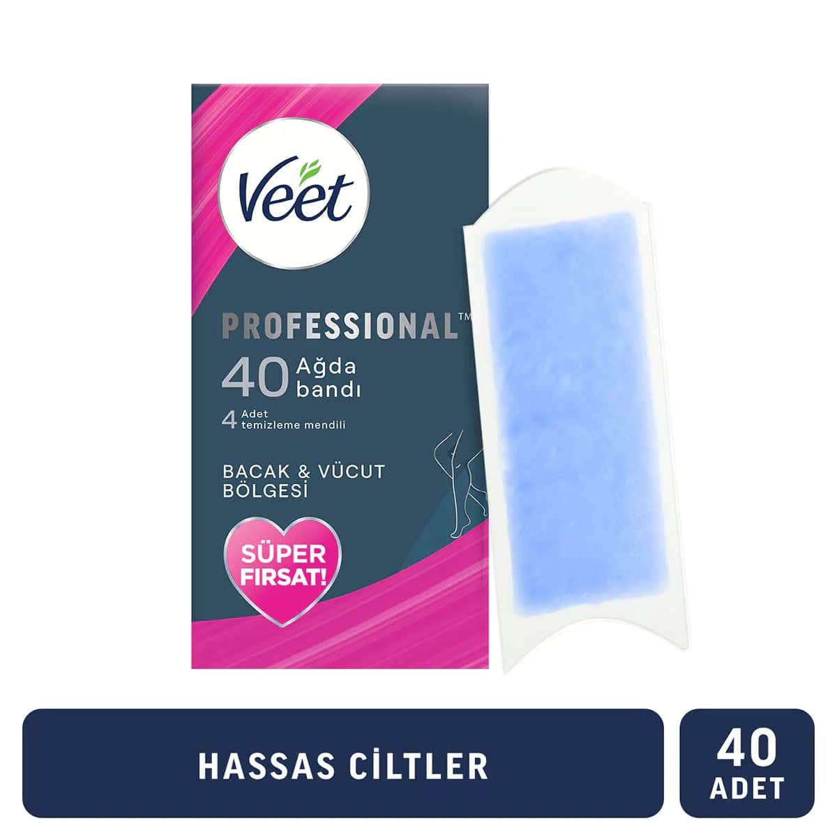 Veet Professionelle Wachsstreifen für empfindliche Haut Super Deal Packung mit 40 Stück