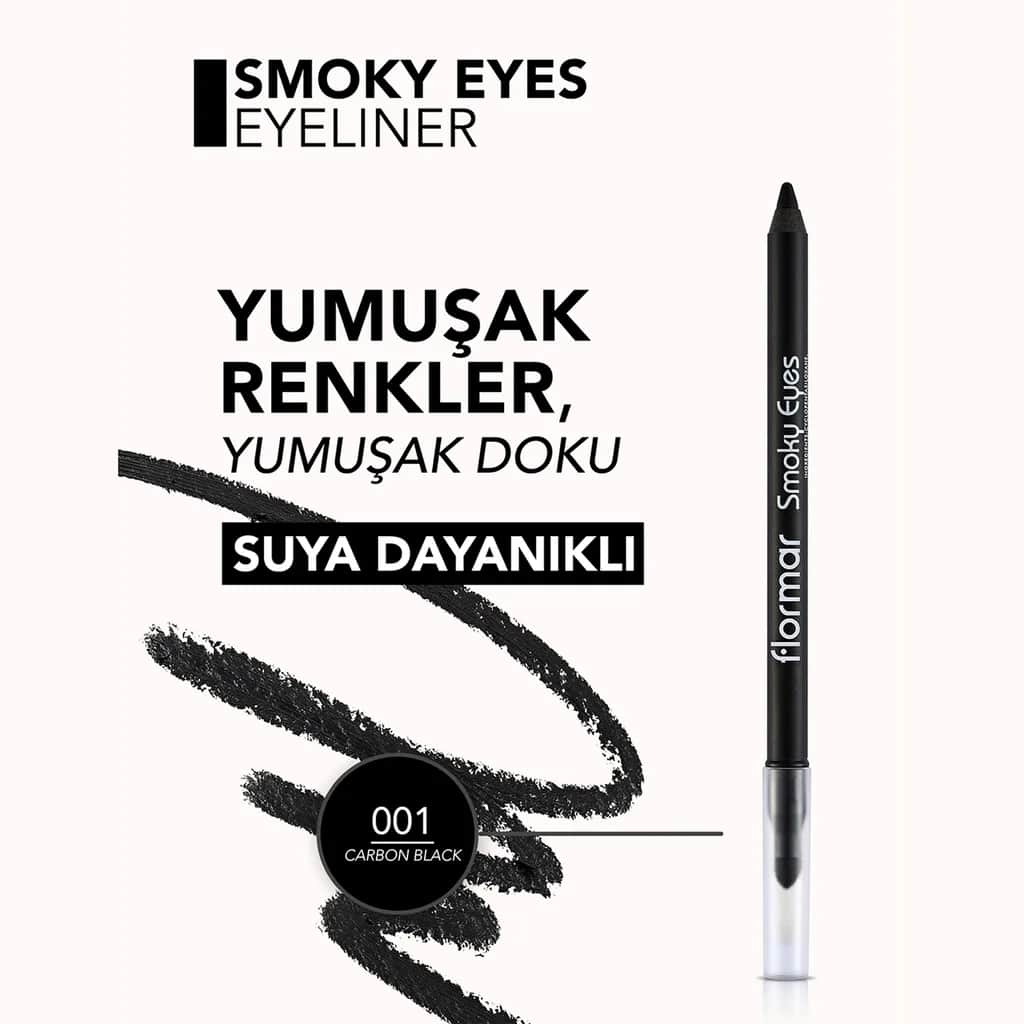 Flormar Smokey Eyes Wasserfester Eyeliner - Kohlschwarz