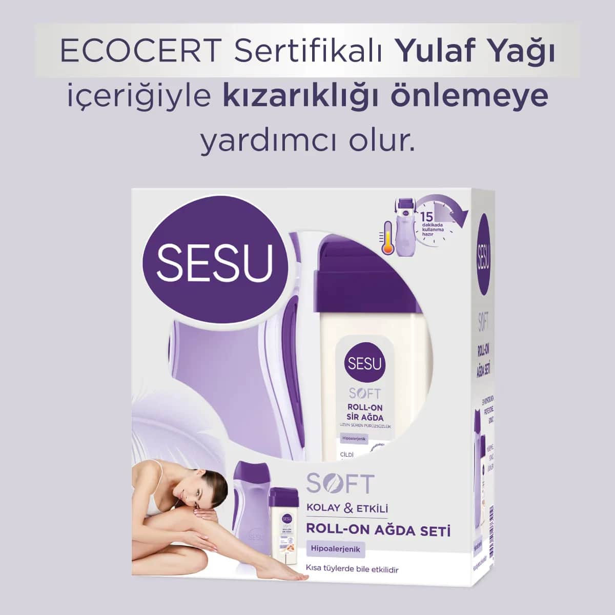 Sesu Soft Roll-On Wachs Set für glatte Haarentfernung und Hautpflege