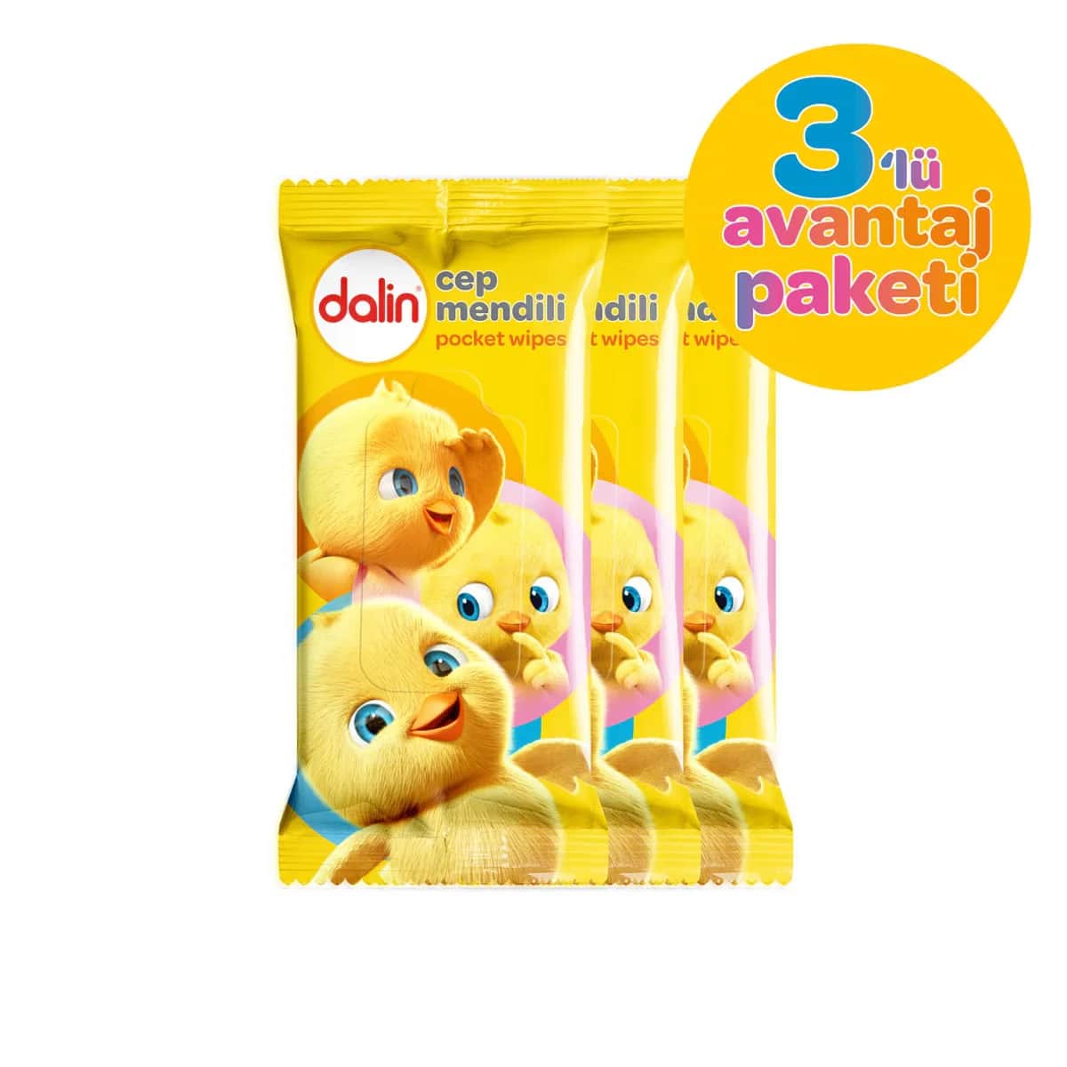 Dalin pH-ausgeglichene Feuchttücher für die Babypflege - 3x15 Pack