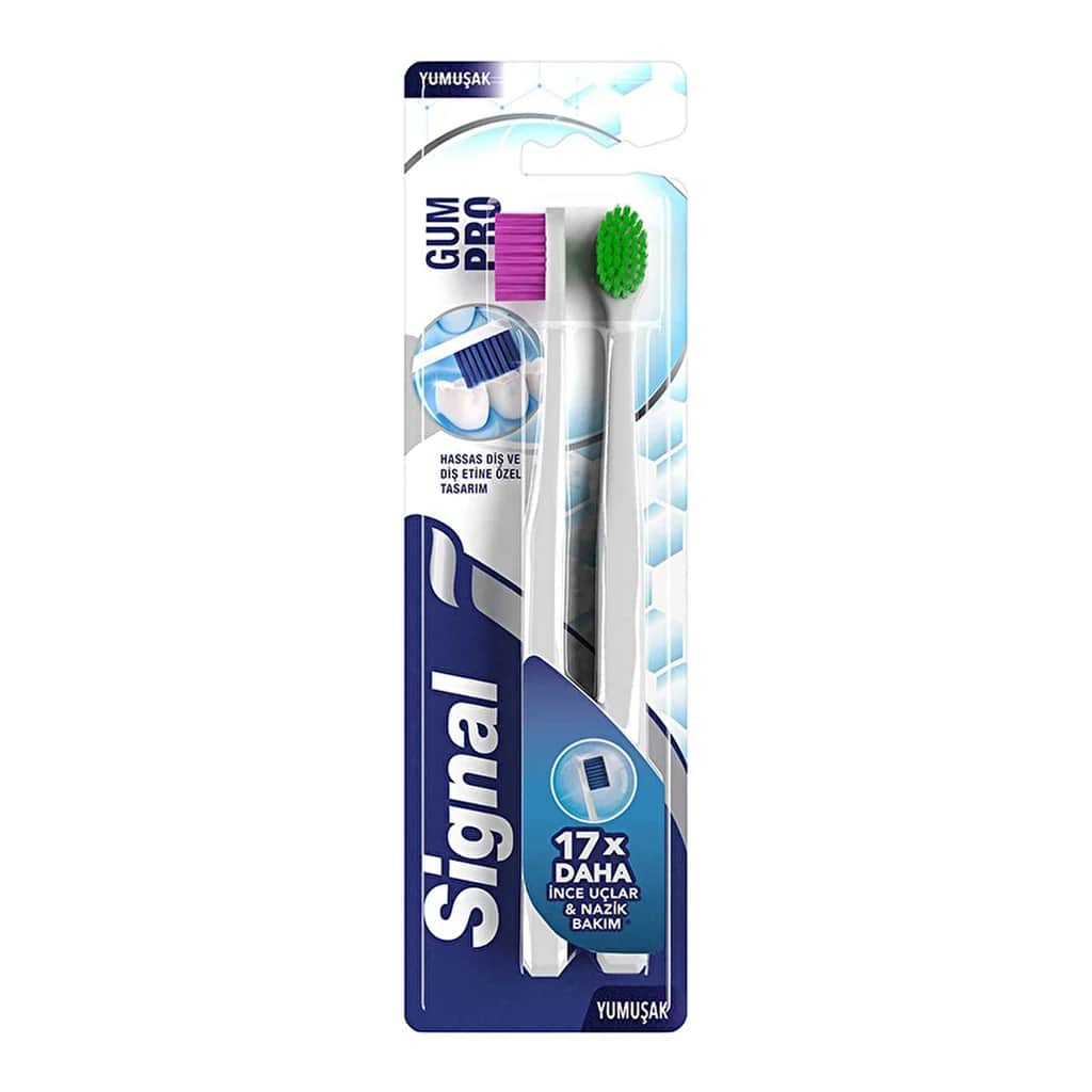 Signal Gum Pro Sanfte Pflege Weiche Zahnbürste 1+1 Pack