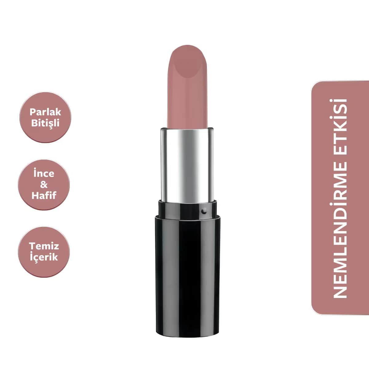 Pastell Nude Lippenstift - Feuchtigkeitsspendende, leichte Formel, 1 Stück
