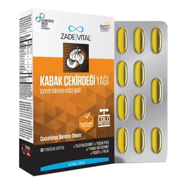 Kürbiskernöl-Kapseln von Zade Vital für Gesundheit &amp; Wohlbefinden