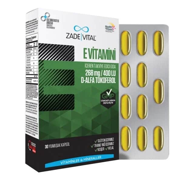 Zade Vital Vitamin E Kapseln - Unterstützung des Immunsystems &amp; Hautgesundheit