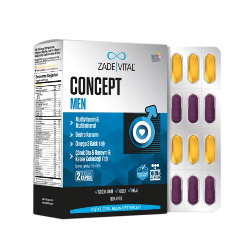 Zade Vital Concept Männer Nahrungsergänzungsmittel - 60 Kapseln