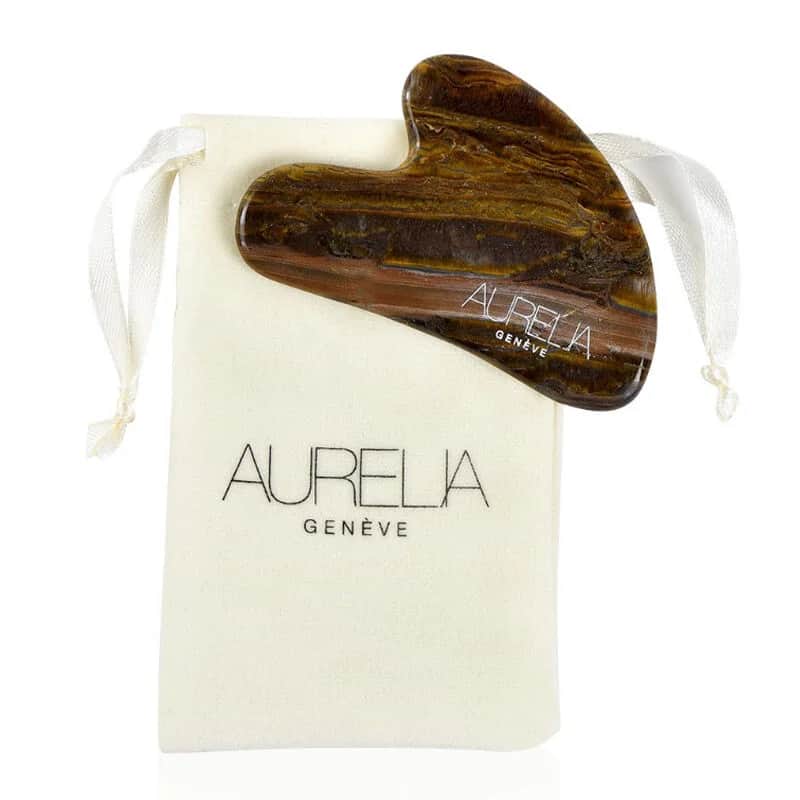 Aurelia Geneve Gua Sha Werkzeug aus Tigerauge für strahlende Haut