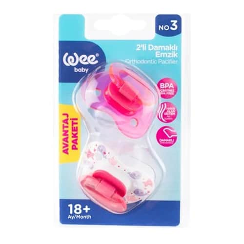 Wee Baby Schnuller 2er-Pack Nr. 3 für 18+ Monate - Pink