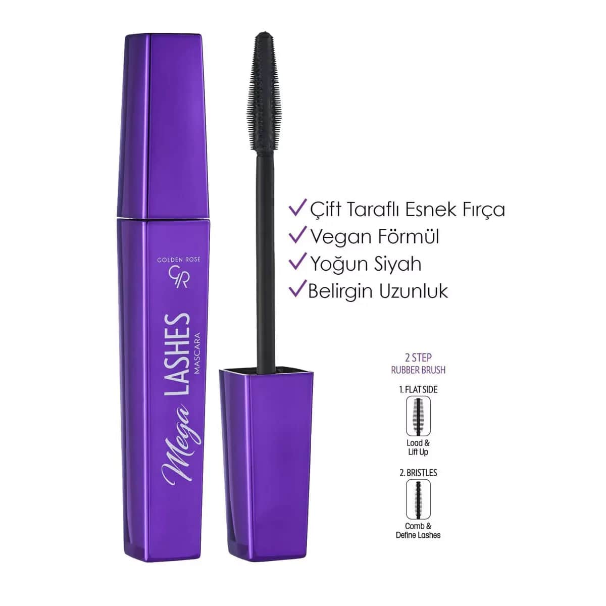 Golden Rose Mega Lashes Mascara - Vegan Volumen &amp; Länge