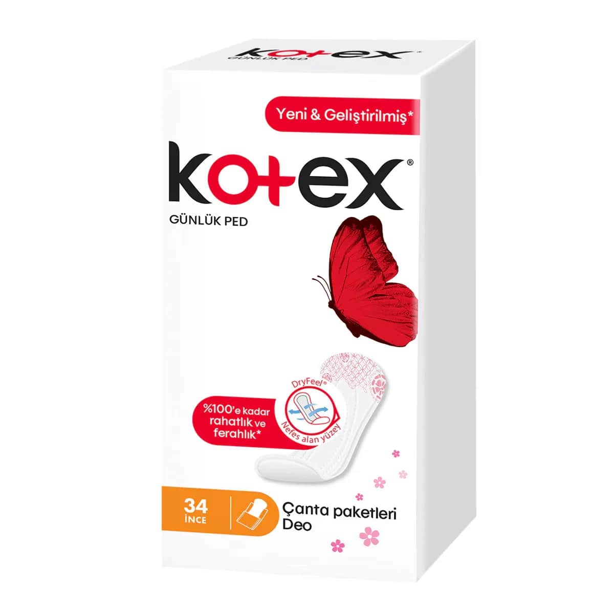 Kotex Slipeinlagen 34 Stück - Weicher, Frischer &amp; Atmungsaktiver Komfort