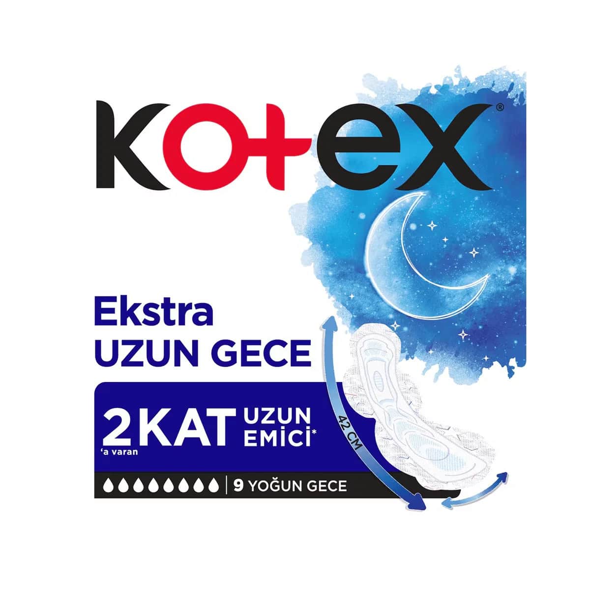 Kotex Extra Lange Nachtbinden - 9 Stück