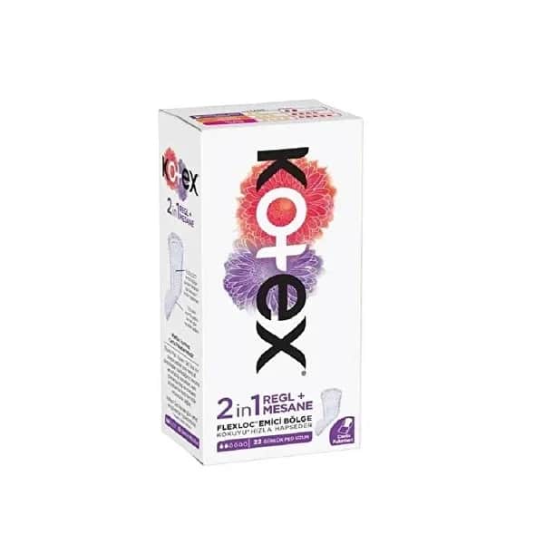 Kotex 2in1 Extra Lange Slipeinlagen - 22 Stück