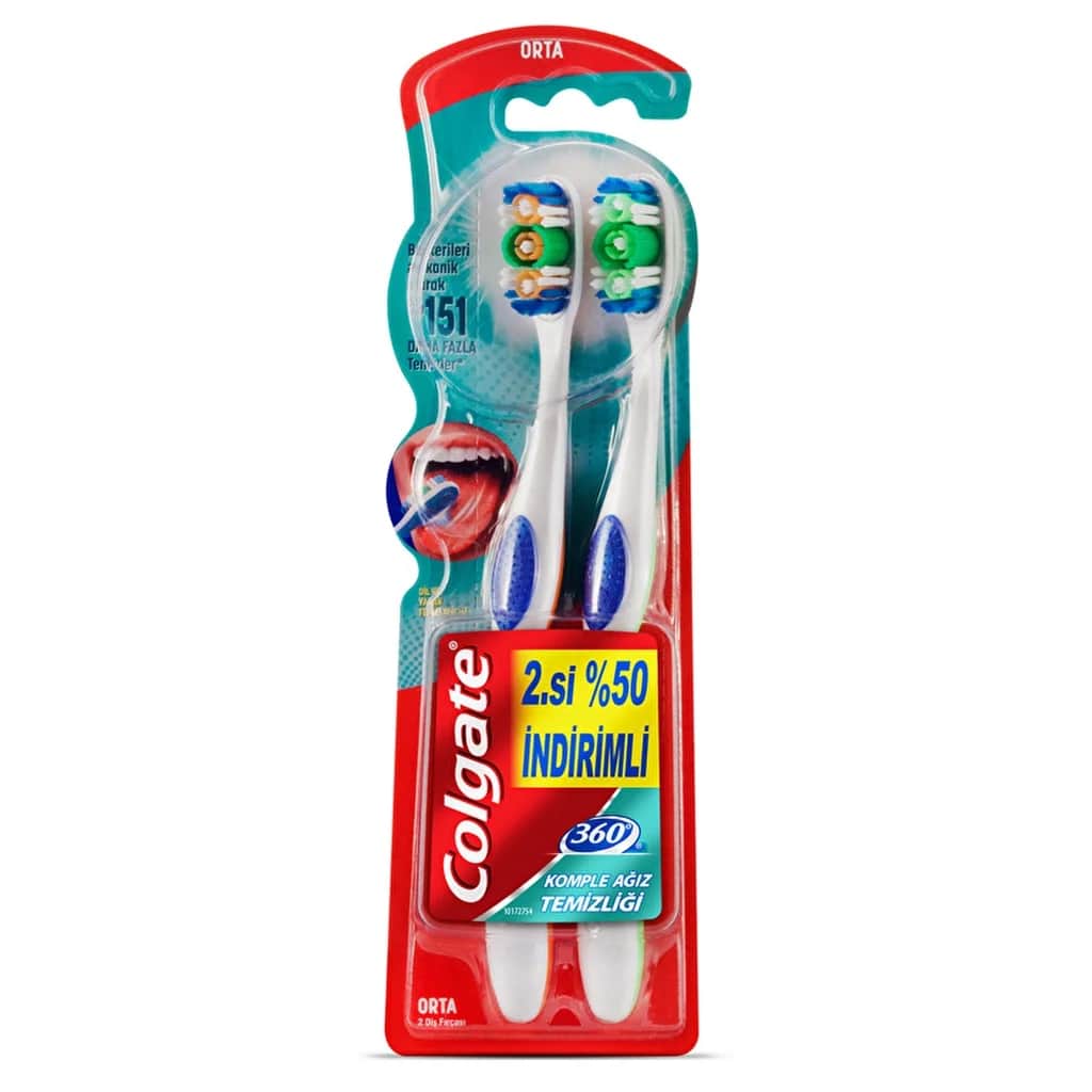 Colgate 360 Complete Medium Zahnbürste 1+1 für die Mundpflege