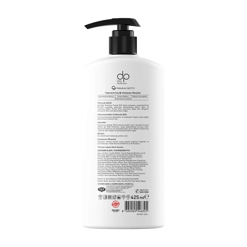 Dp Daily Perfection salzfreies Shampoo mit Baumwollmilch und Biotin 425ml