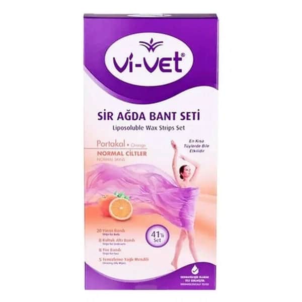 Vi-vet Orange Wachsstreifen Set von 41 - Mühelose Haarentfernung