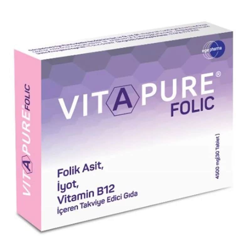 Folsäurepräparat 30 Tabletten von Vitapure - Unterstützung während der Schwangerschaft