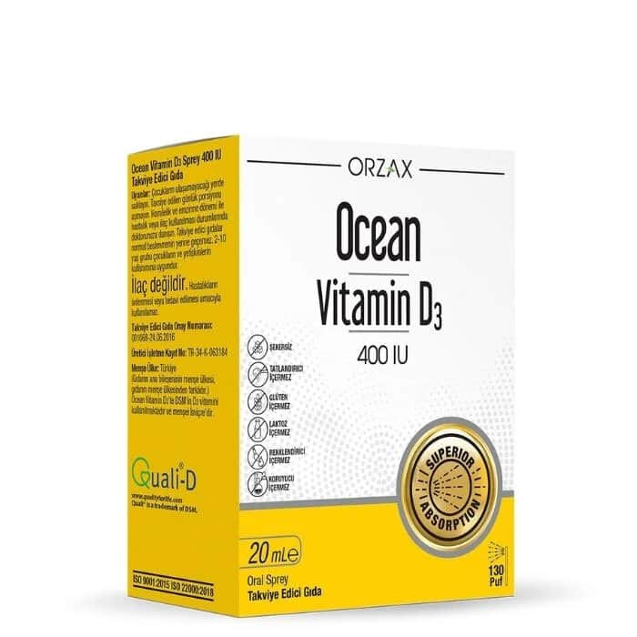 Orzax Ocean Vitamin D3 Spray 400 IE - Immunsupport 20ml