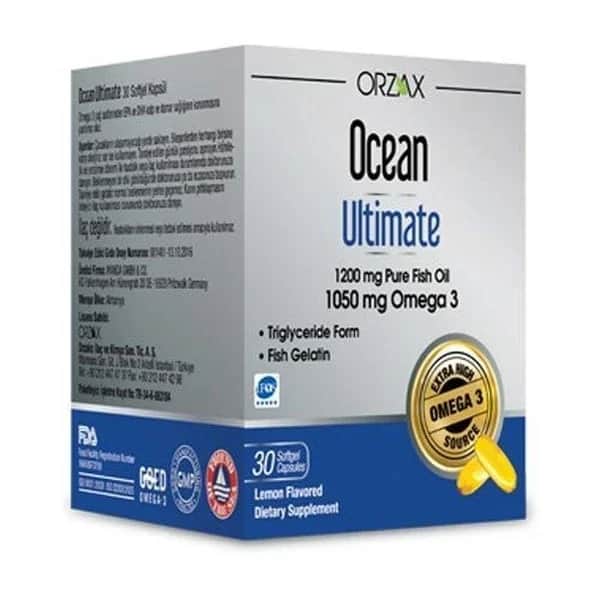 Orzax Ocean Ultimate 1200 mg Fischöl, 1050 mg Omega 3 Kapseln