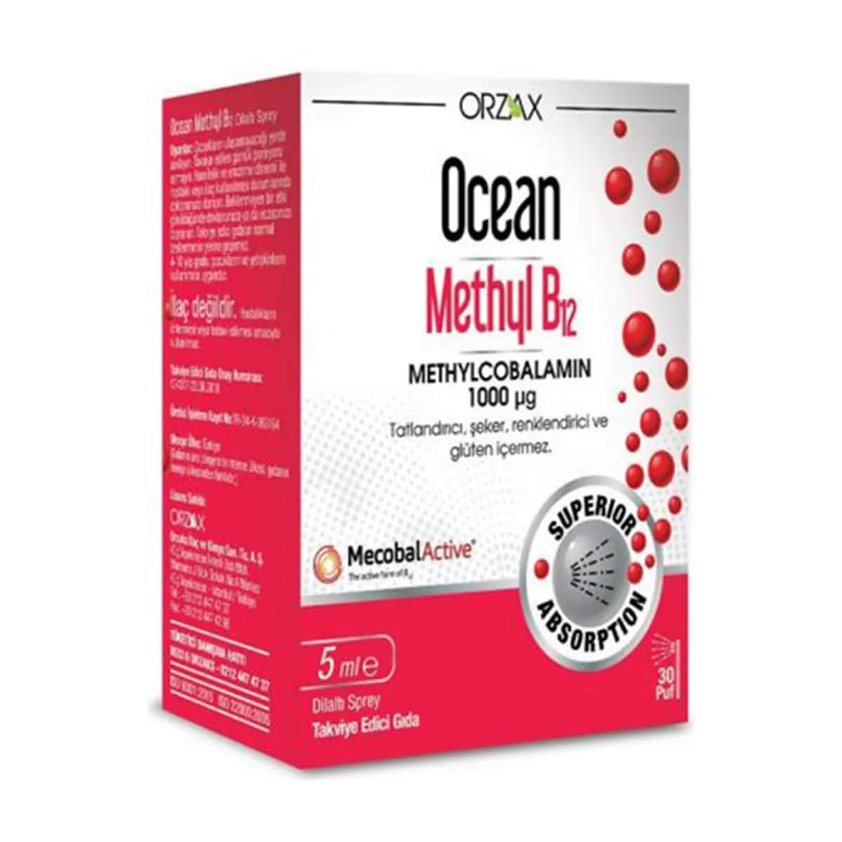 Orzax Ocean Methyl B12 Spray 1000 mg